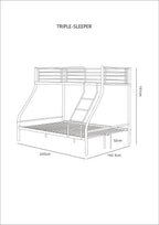 Triple Sleeper Black Metal Bunk Bed