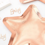 Rose Gold Star Shaped Paper Plates -  Twinkle Twinkle- 5 Inner Pack