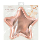 Rose Gold Star Shaped Paper Plates -  Twinkle Twinkle- 5 Inner Pack