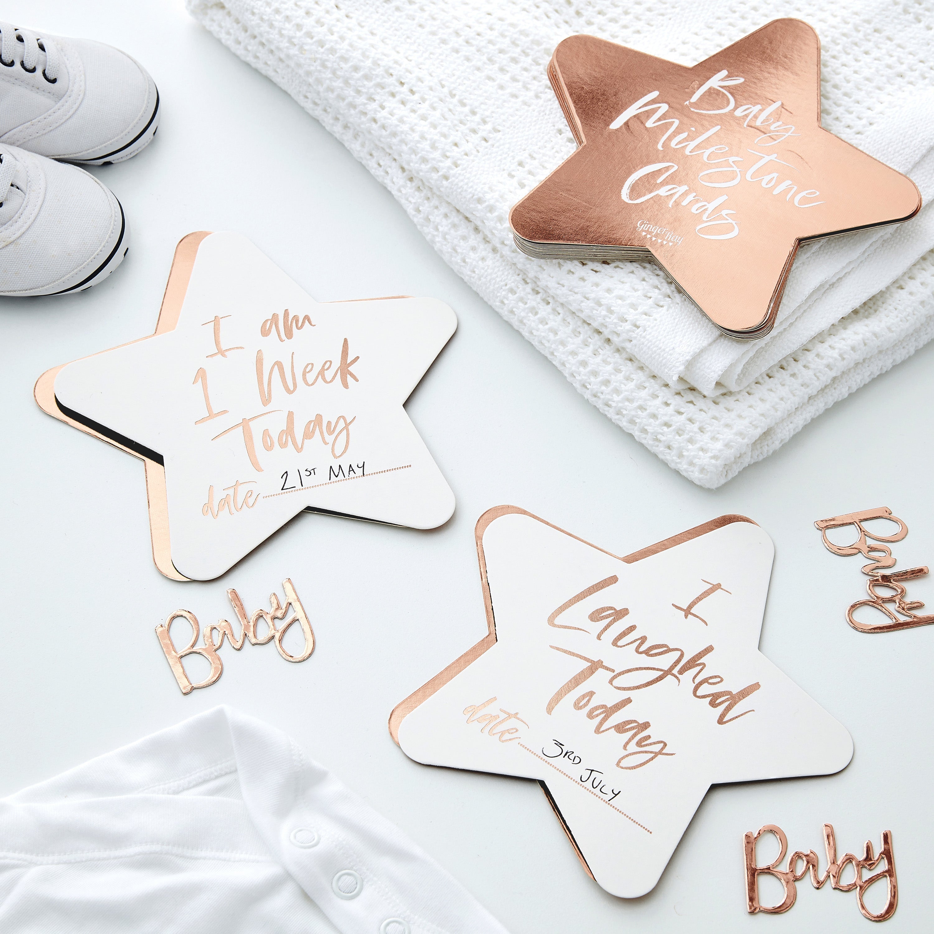 Rose Gold Foiled Milestone Cards - Twinkle Twinkle- 5 Inner Pack