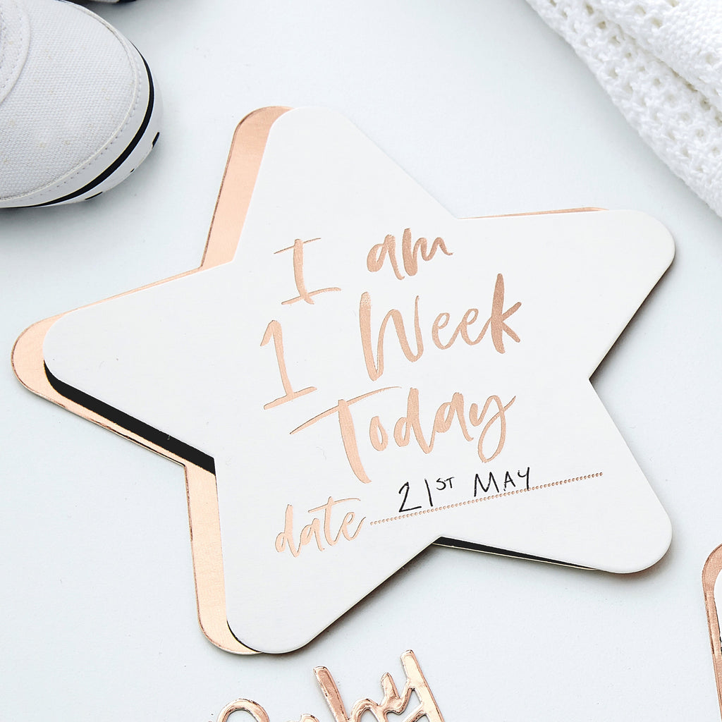 Rose Gold Foiled Milestone Cards - Twinkle Twinkle- 5 Inner Pack