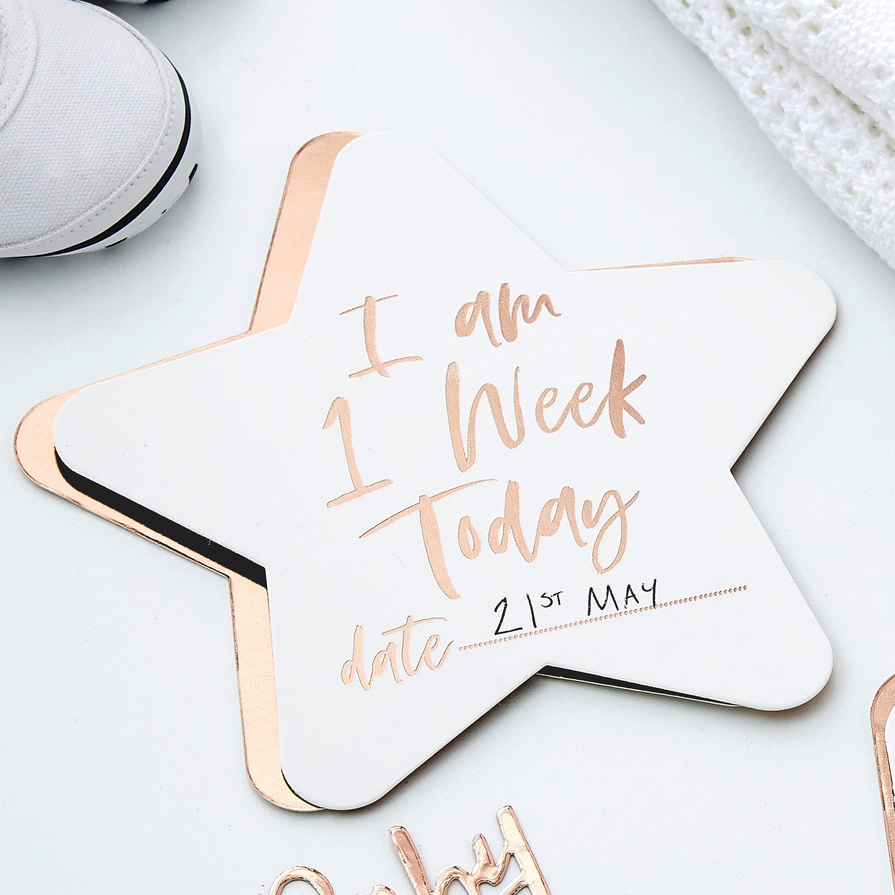 Rose Gold Foiled Milestone Cards - Twinkle Twinkle- 5 Inner Pack