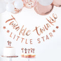 Twinkle Twinkle Rose Gold Baby Shower Bunting- 5 Inner Pack