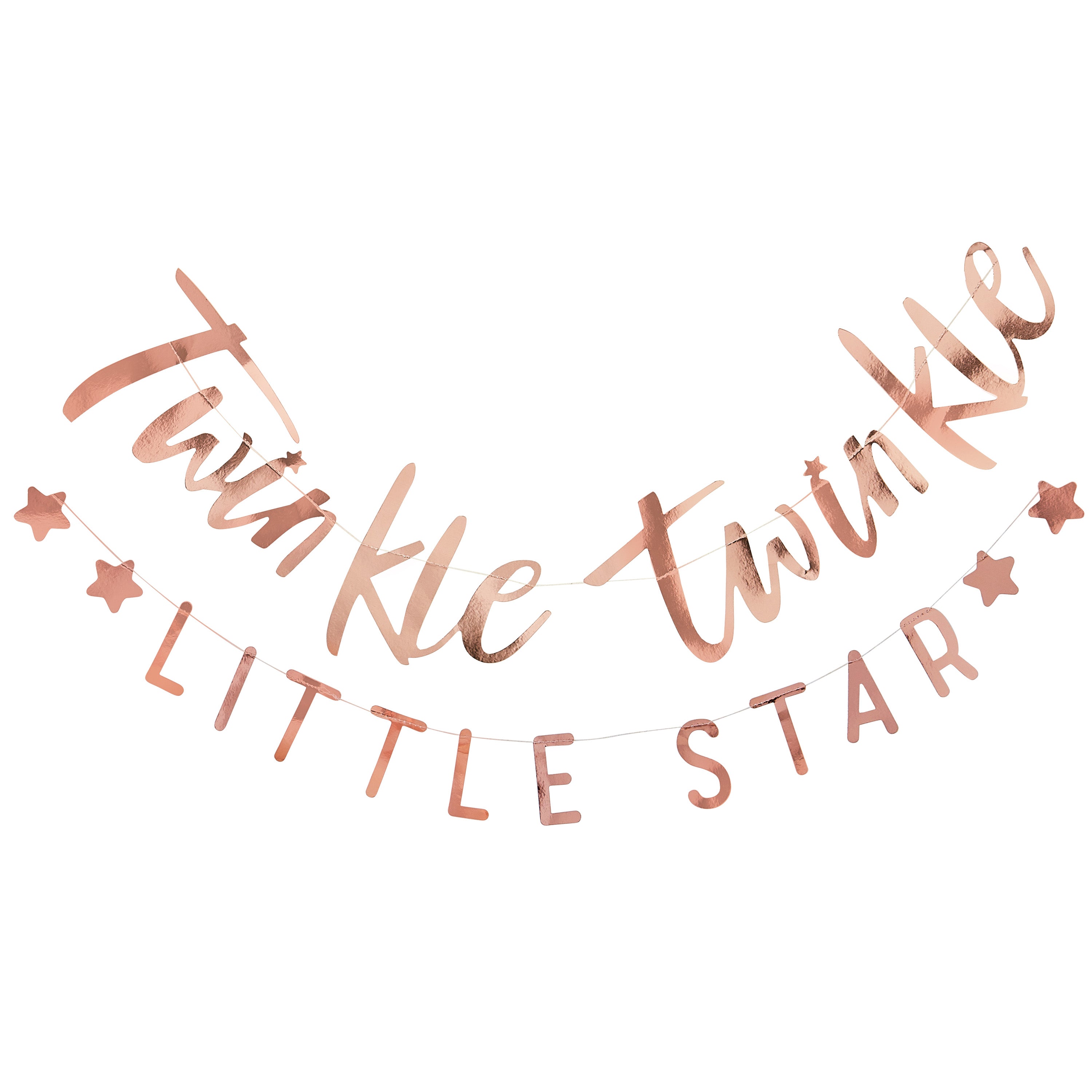 Twinkle Twinkle Rose Gold Baby Shower Bunting- 5 Inner Pack