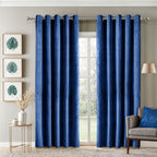 Twilight Navy Blue Velvet Blackout Curtains
