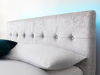 Torton LED Fabric Crushed Silver Fabric Bed