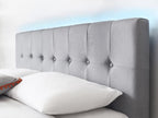 Torton LED Fabric Grey Velvet Fabric Bed