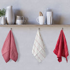 Utopia Red 3 Pack Kitchen Tea Towel Set