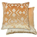 Valencia Ochre Art Deco Velvet Cushion Cover Pair