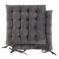 Holland Velvet Grey Cushion Seat Pads (Pair)