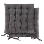 Holland Velvet Grey Cushion Seat Pads (Pair)