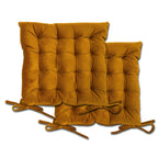 Holland Velvet Ochre Cushion Seat Pads (Pair)