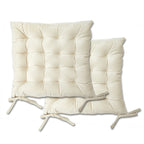 Holland Velvet Cream Cushion Seat Pads (Pair)