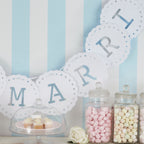 Just Married Bunting - White - Vintage Lace- 5 Inner Pack