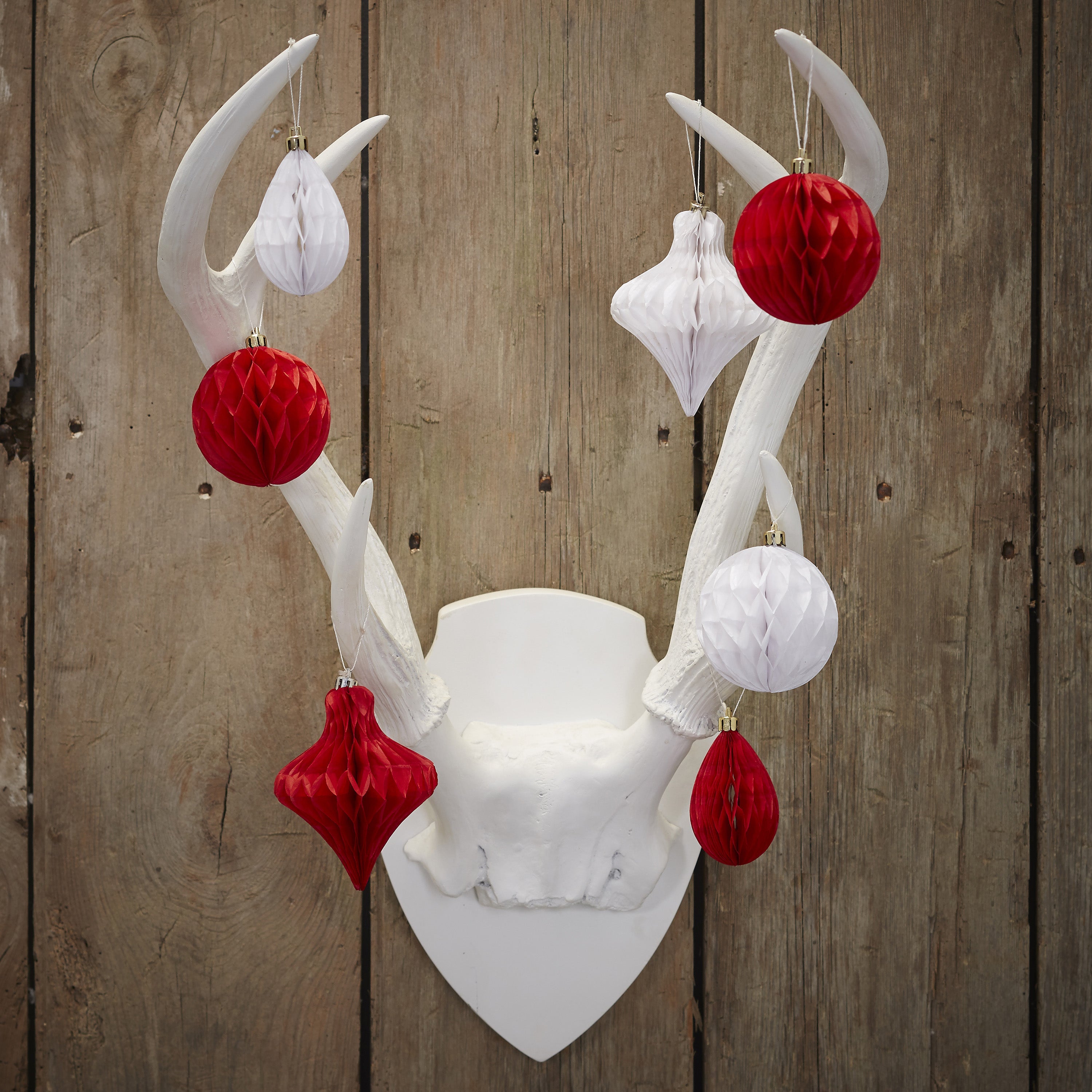 Christmas Honeycomb Baubles  - Vintage Noel