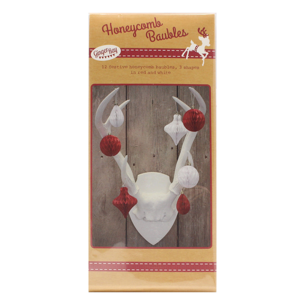 Christmas Honeycomb Baubles  - Vintage Noel