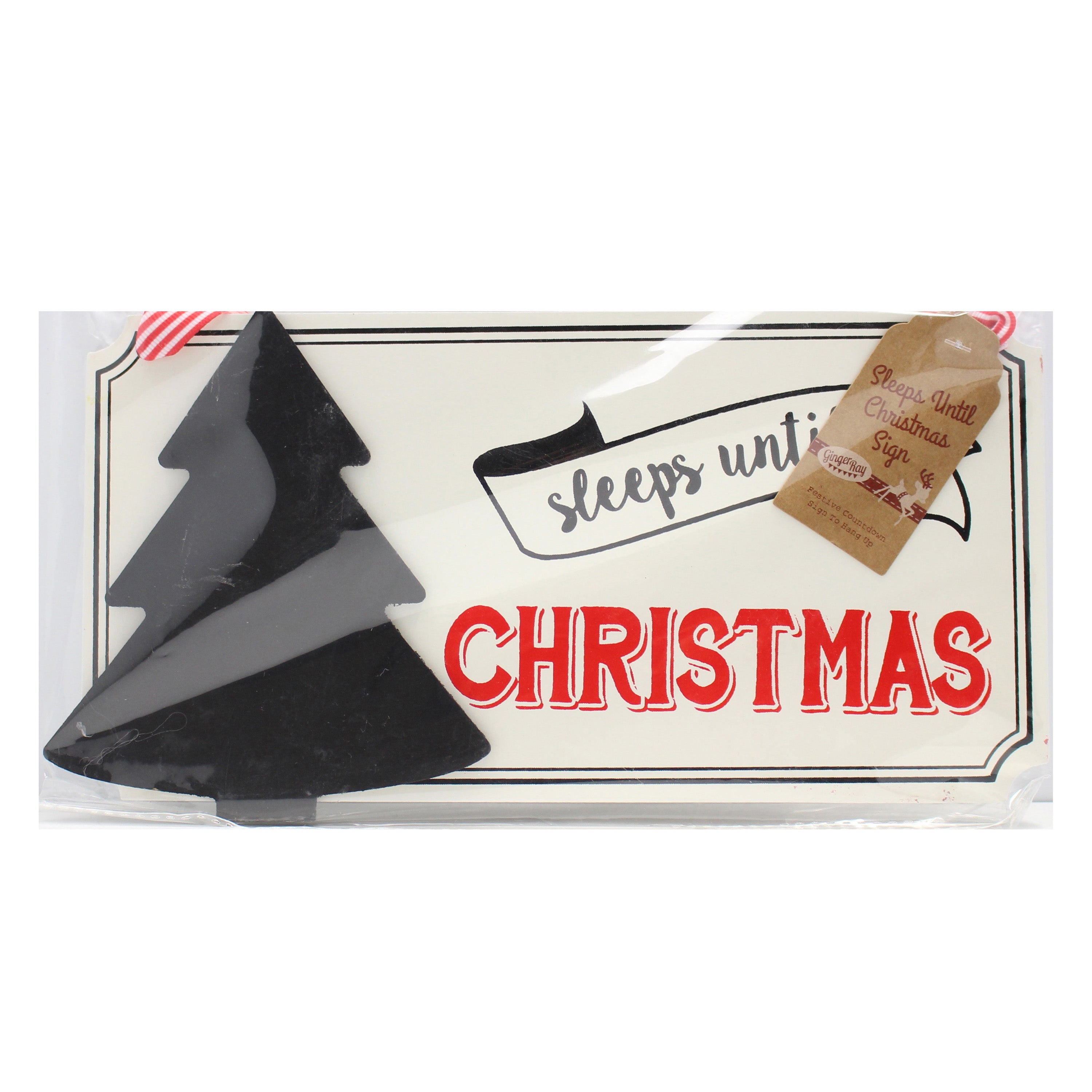 Festive Sleeps Until Christmas Chalkboard Sign - Vintage Noel