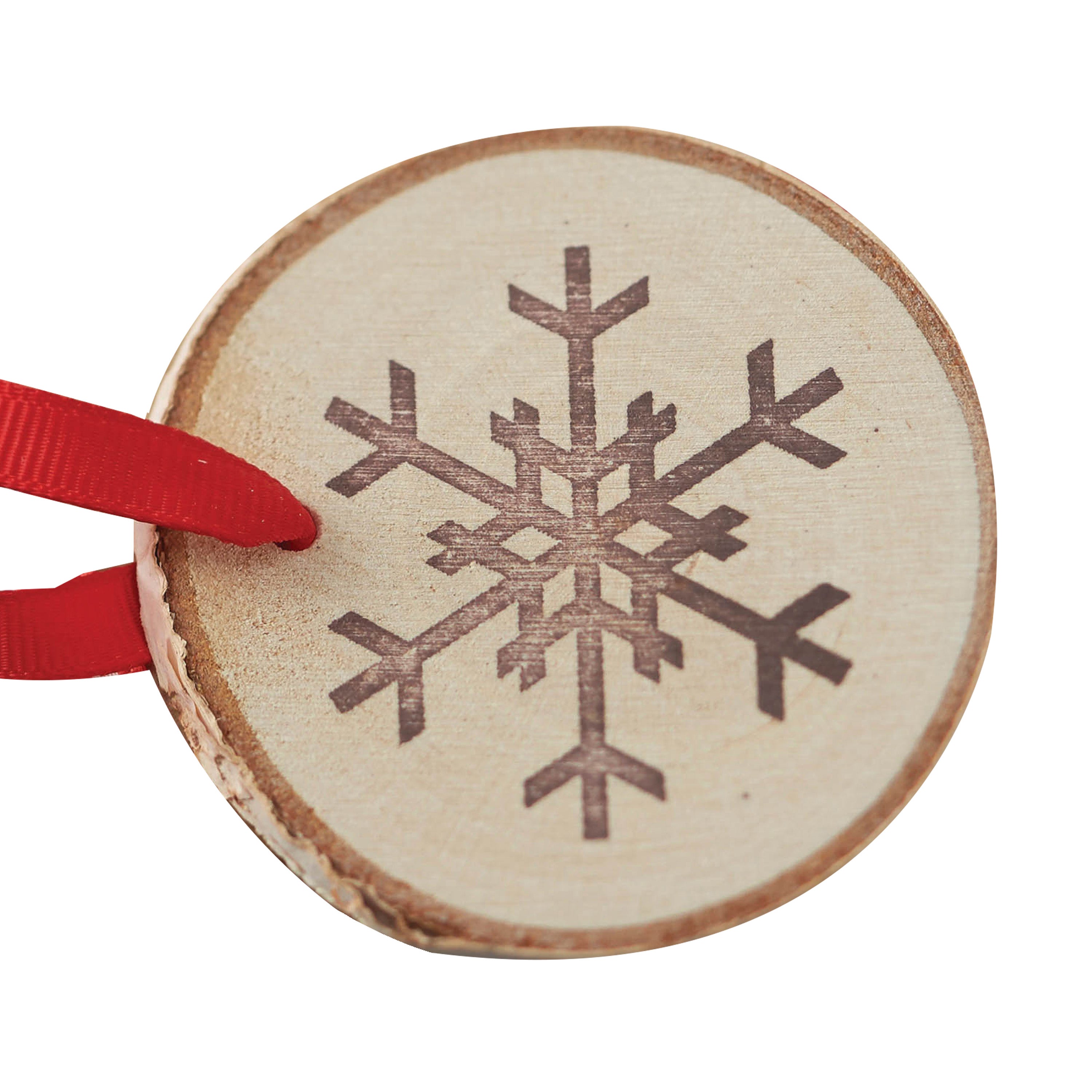 Wooden Round Snowflake Hanging Decorations - Vintage Noel