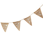 Festive Star Christmas Hessian Bunting - Vintage Noel
