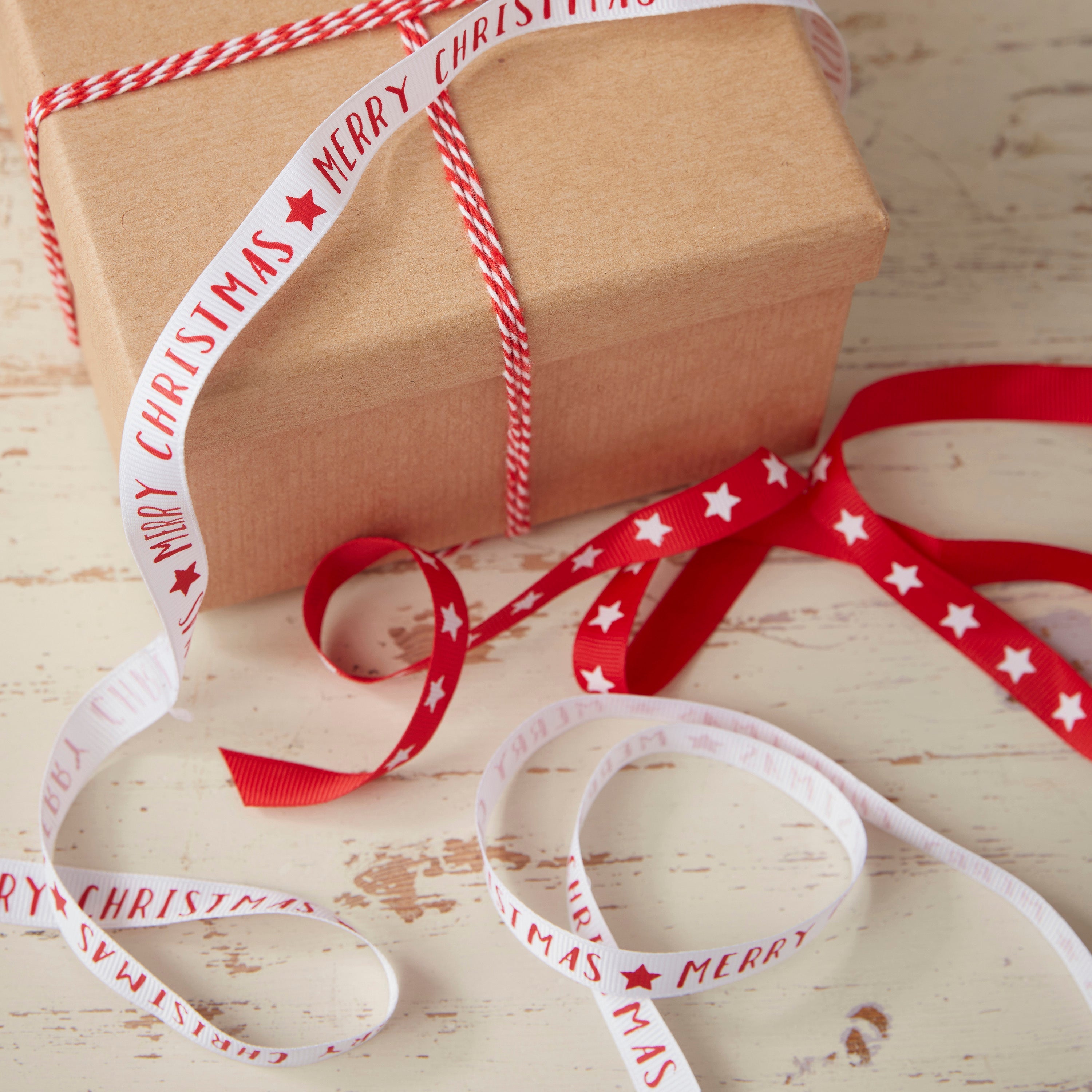 Red & White Merry Christmas Ribbon Kit