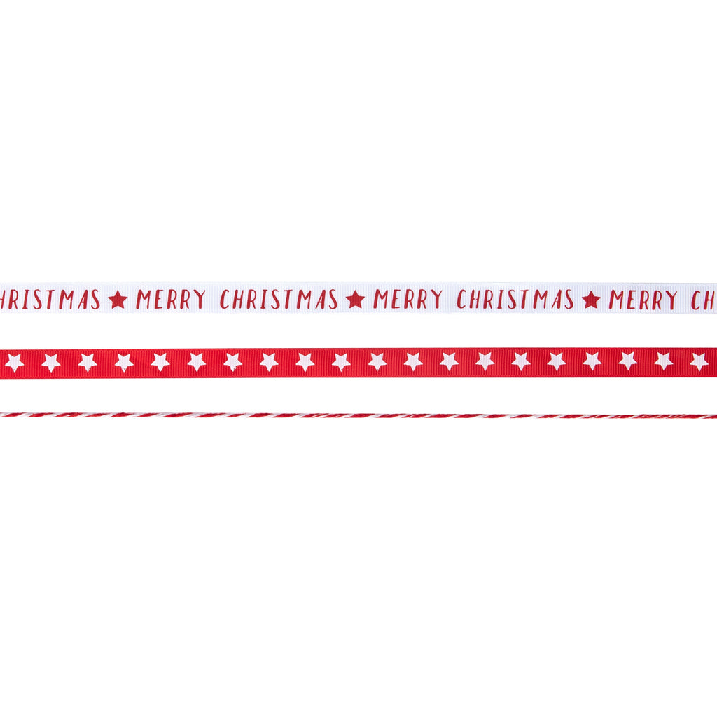 Red & White Merry Christmas Ribbon Kit