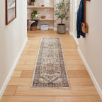 Vintage 35018 Green Traditional Runner Rug