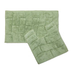 Waves Sage Green Cotton Jacquard Bath Mat Set