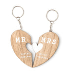 Mr and Mrs Pair of Keyrings in Box