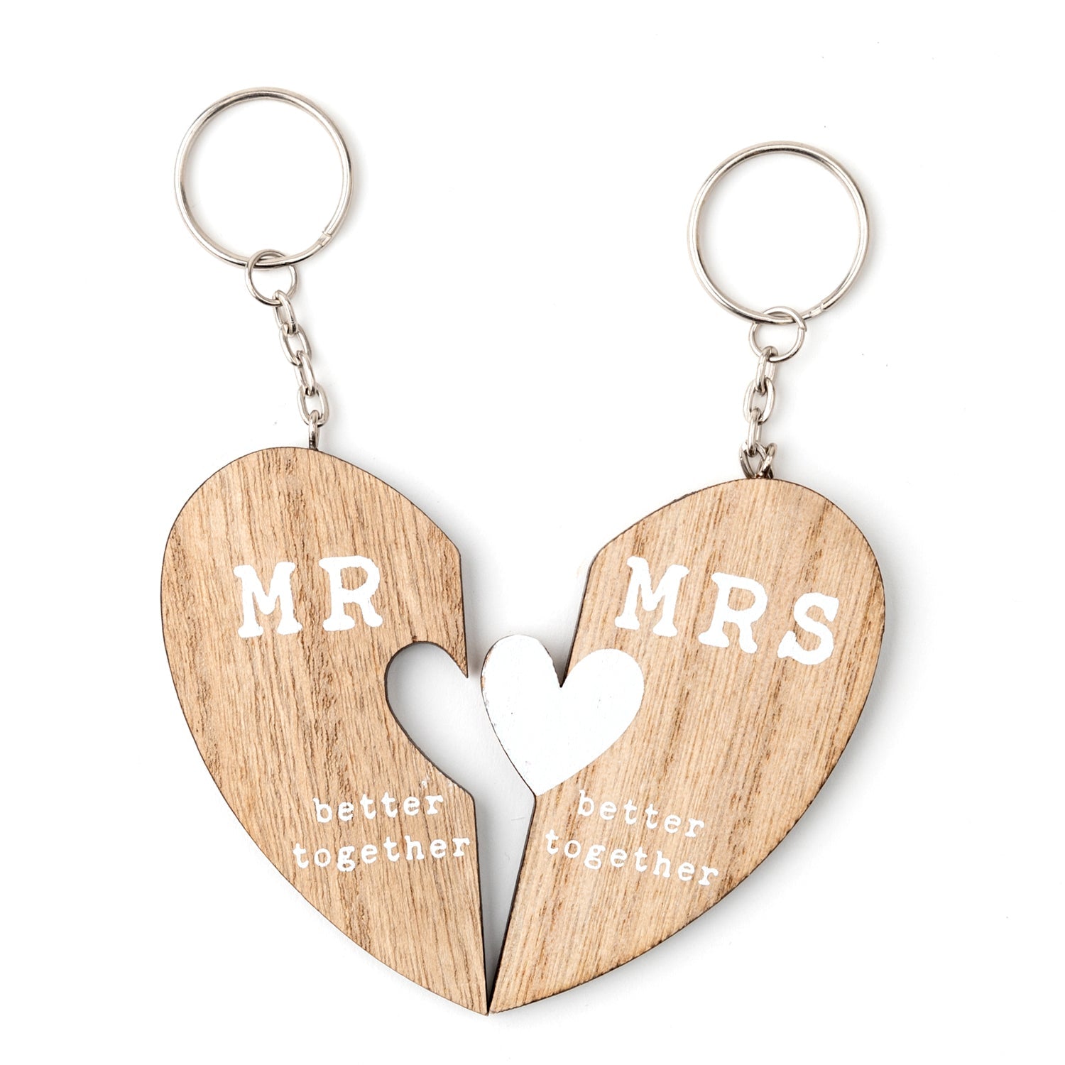 Mr and Mrs Pair of Keyrings in Box