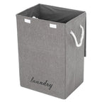 Foldable Grey Home Laundry Basket with Lid