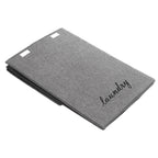 Foldable Grey Home Laundry Basket with Lid