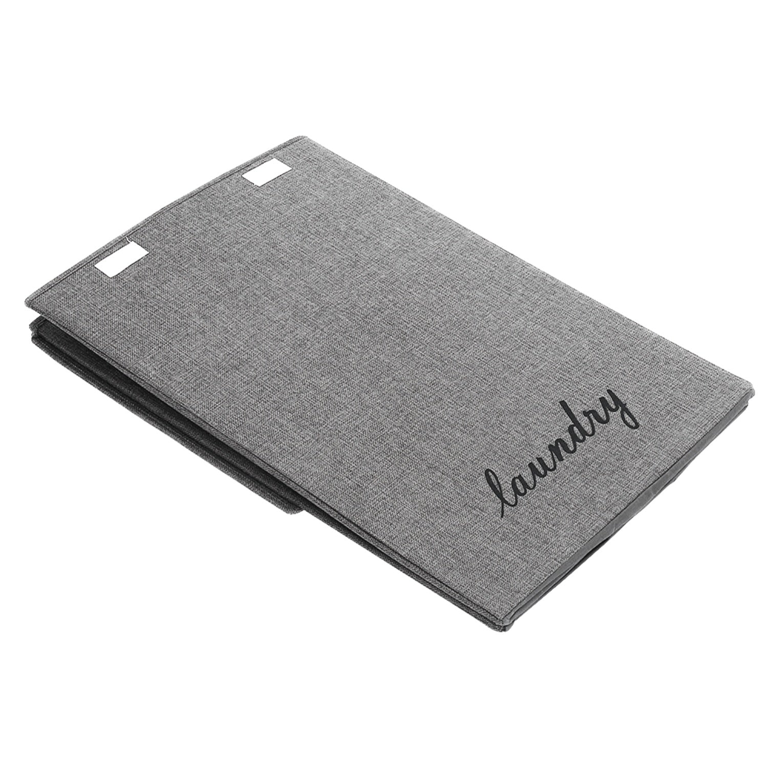 Foldable Grey Home Laundry Basket with Lid
