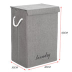 Foldable Grey Home Laundry Basket with Lid