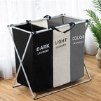 Foldable 3-Section Aluminium Frame Laundry Basket