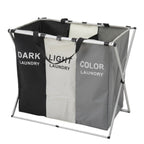 Foldable 3-Section Aluminium Frame Laundry Basket