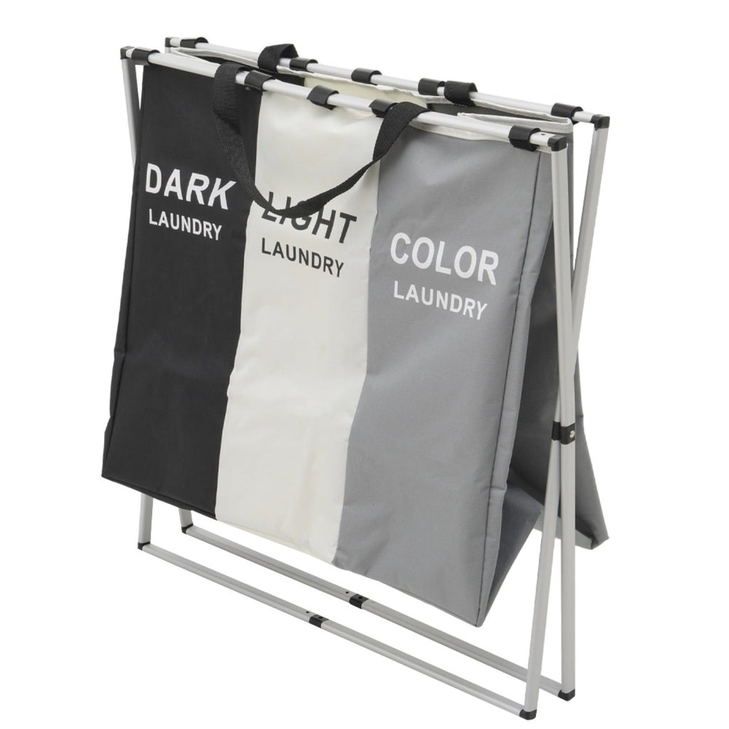 Foldable 3-Section Aluminium Frame Laundry Basket