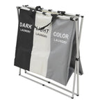 Foldable 3-Section Aluminium Frame Laundry Basket