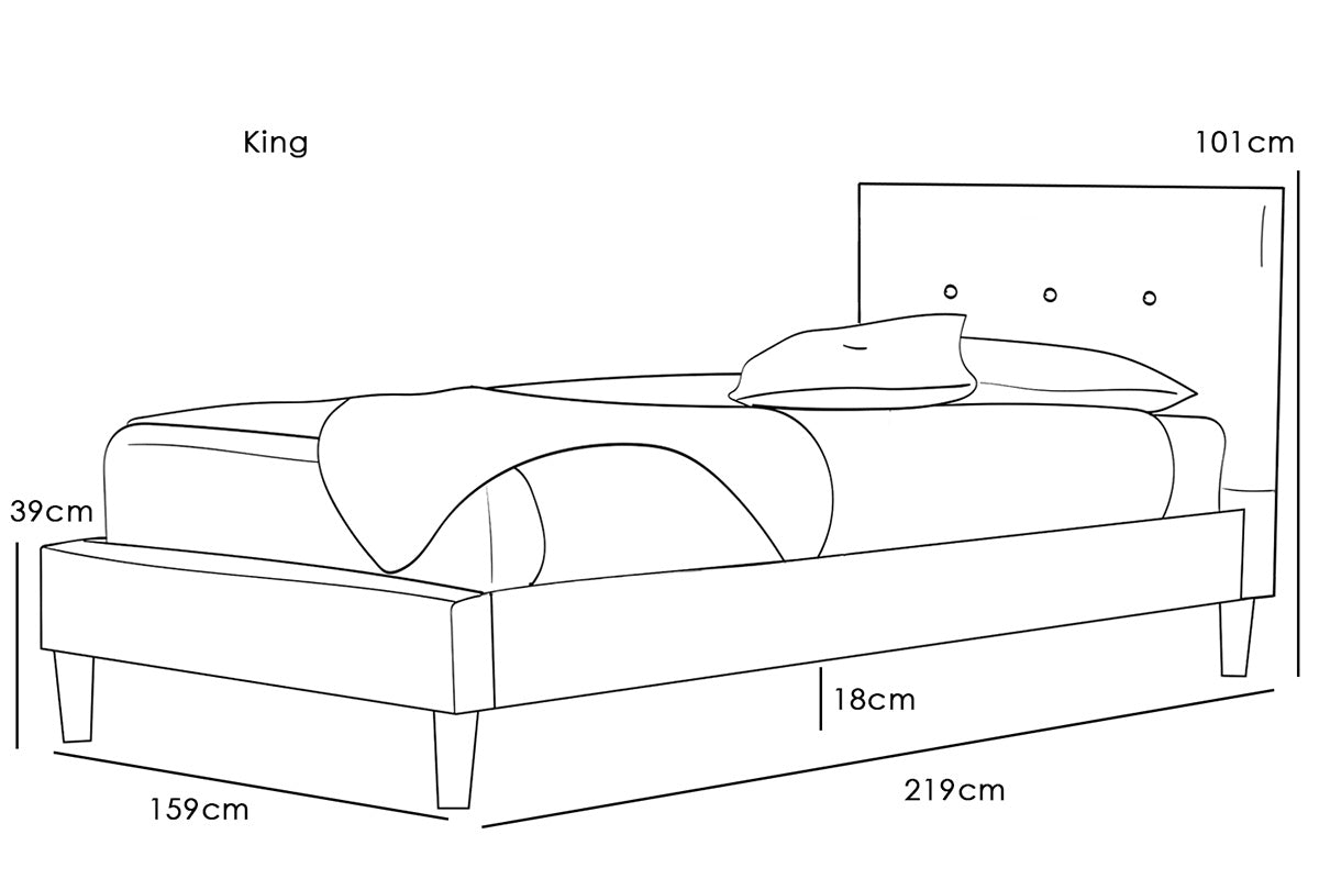 Wootton Scandinavian Grey Fabric Bed