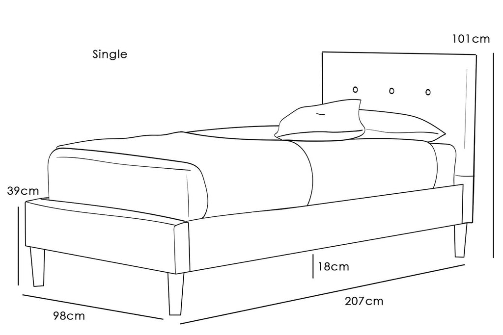 Wootton Scandinavian Grey Fabric Bed