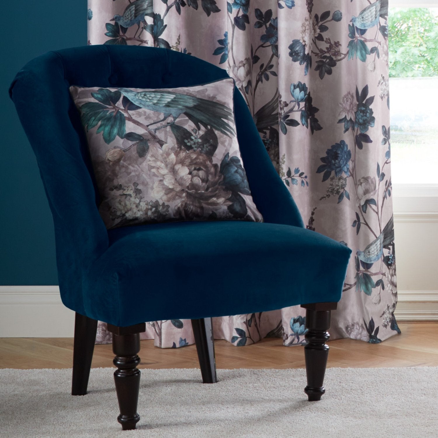 Windsford Floral Velvet Cushion (43cm x 43cm)