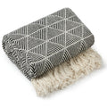 Zahra Black Scandi Woven Recycled Cotton Throw
