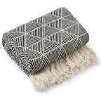 Zahra Black Scandi Woven Recycled Cotton Throw