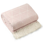 Zahra Pink Scandi Woven Recycled Cotton Throw