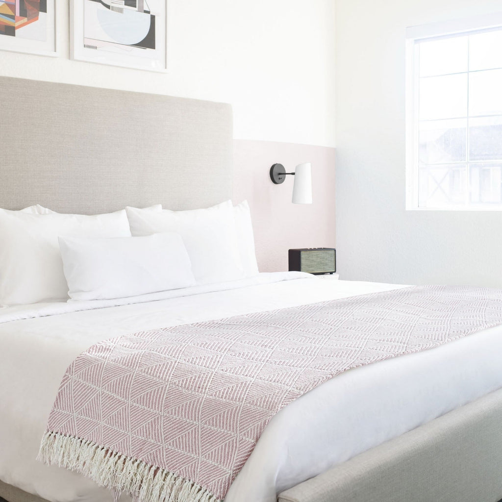 Zahra Pink Scandi Woven Recycled Cotton Throw