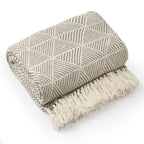 Zahra Natural Scandi Woven Recycled Cotton Throw