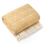 Zahra Ochre Scandi Woven Recycled Cotton Throw