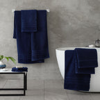 Catherine Lansfield Zero Twist Navy Blue Cotton 6 Piece Towel Bale Set