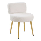 Vanity Stool Teddy Fabric with Metal Legs