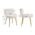 Vanity Stool Teddy Fabric with Metal Legs