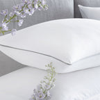 White With Silver Contrast Piping 200 Thread Count 100% Cotton Duvet Set